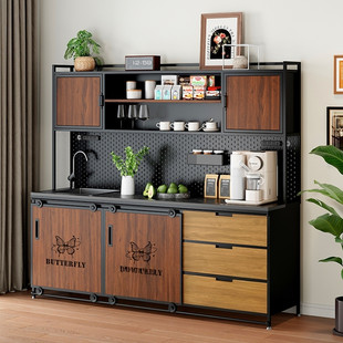 办公室水吧台一体柜商用休闲靠墙公司茶水间咖啡操作台吧台切洗台