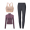 Пурпурный пиджак + цвет кожи бюстгальтер + темно - серые брюки