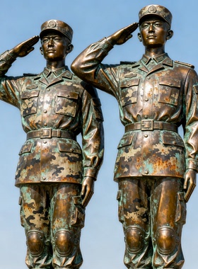 军人组合铸铜人物雕塑定制