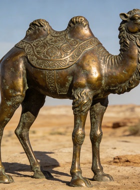 铸铜骆驼古代茶马古道主题金属动物摆件户外码头商业街装饰雕塑