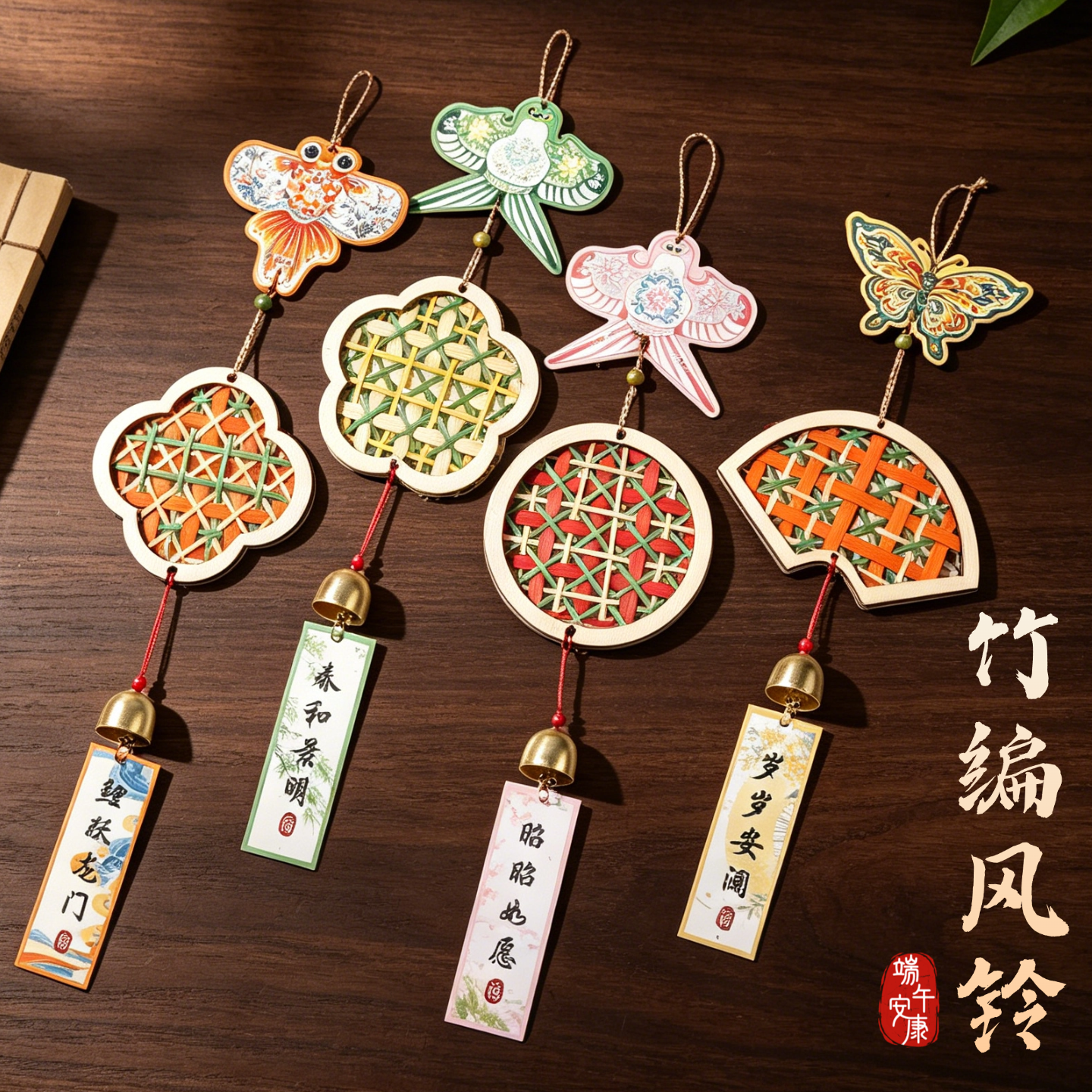 【当天发货】竹编风铃diy材料包