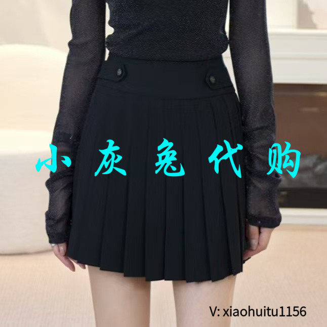 小灰兔专柜正品代购2026秋款高腰显瘦学院风减龄百褶短裙120053