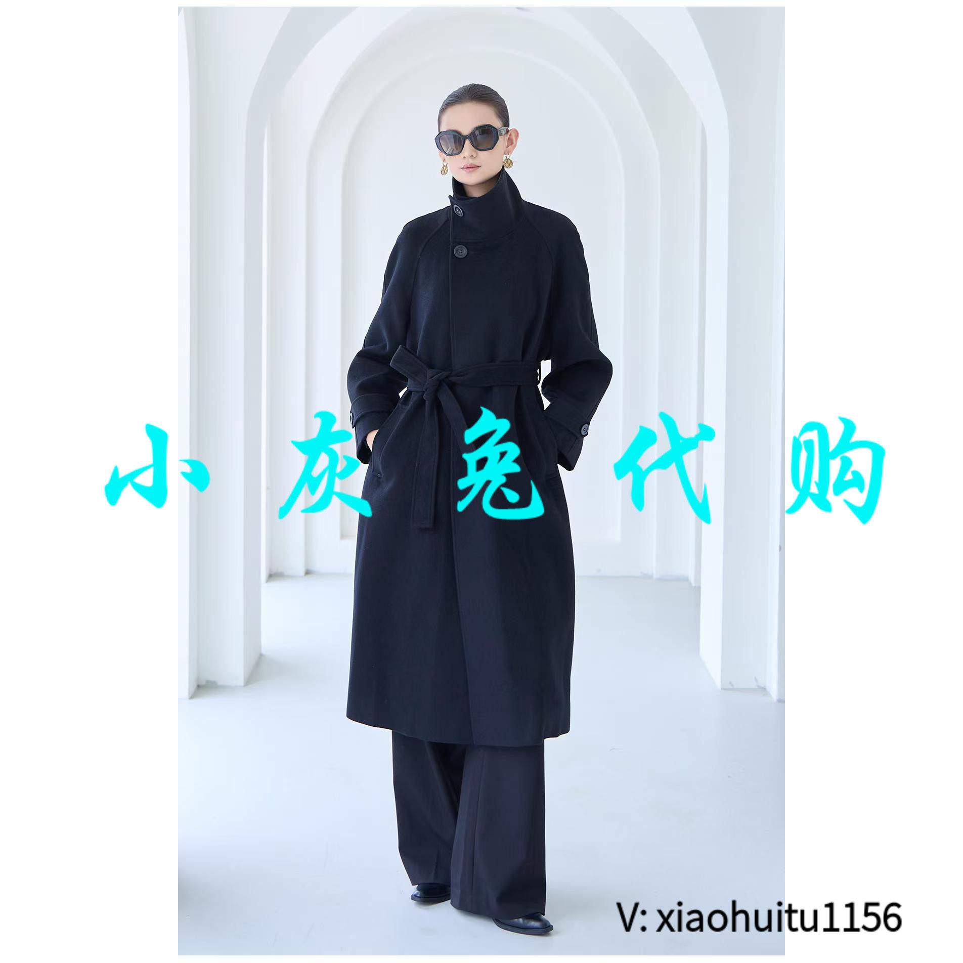 小灰兔专柜正品代购2026秋冬 中长款立领大衣140050-803349