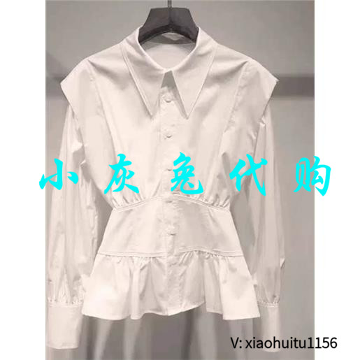 小灰兔正品代购2026秋季新款设计感法式收腰显瘦白色泡泡长袖衬衫