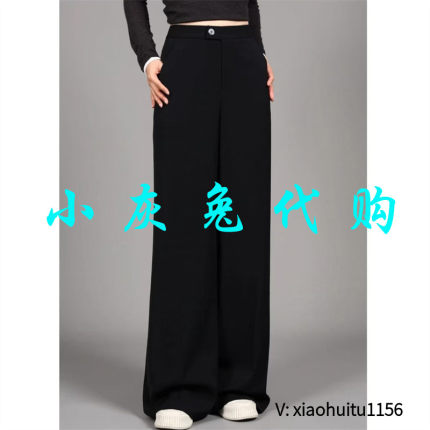 小灰兔专柜正品代购2025秋冬新款直筒休闲裤黑色 110015-4238211