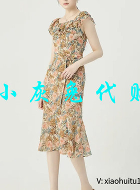 小灰兔正品代购2025夏新款复古收腰碎花A字连衣裙 150025-2A71853