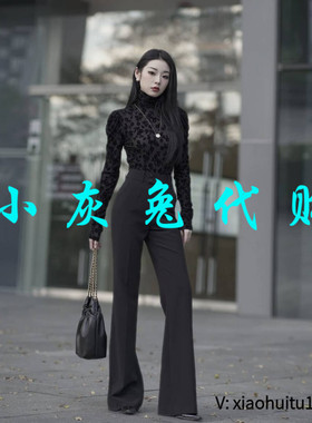 小灰兔专柜正品代购2025秋冬新款微喇长裤休闲裤 510021-4222331