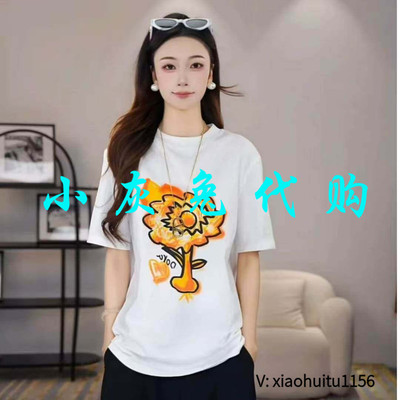 小灰兔专柜正品代购2026夏季宽松百搭设计感印花短袖T恤530092