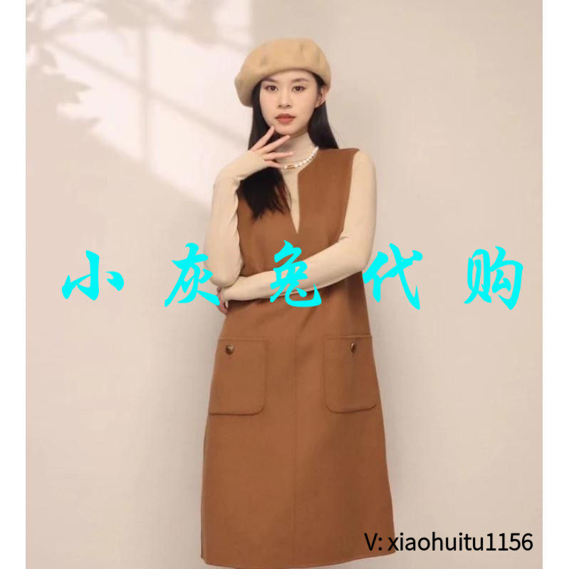 小灰兔正品代购纯色双面呢连衣裙