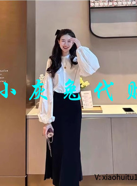 小灰兔专柜正品代购步步生花中长款开叉半裙1200232-1135211-001