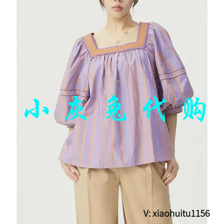 小灰兔正品代购方领泡泡袖衬衫