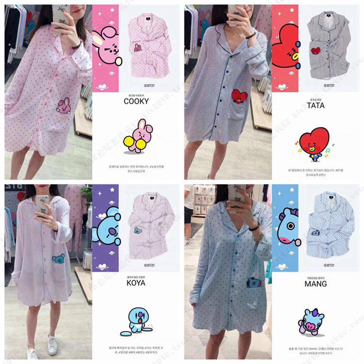 长袖睡裙韩国bt21hunts联名
