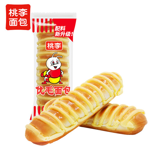 桃李优毛面包早餐速食整箱面包夹心宿舍休闲零食怀旧毛毛虫面包i