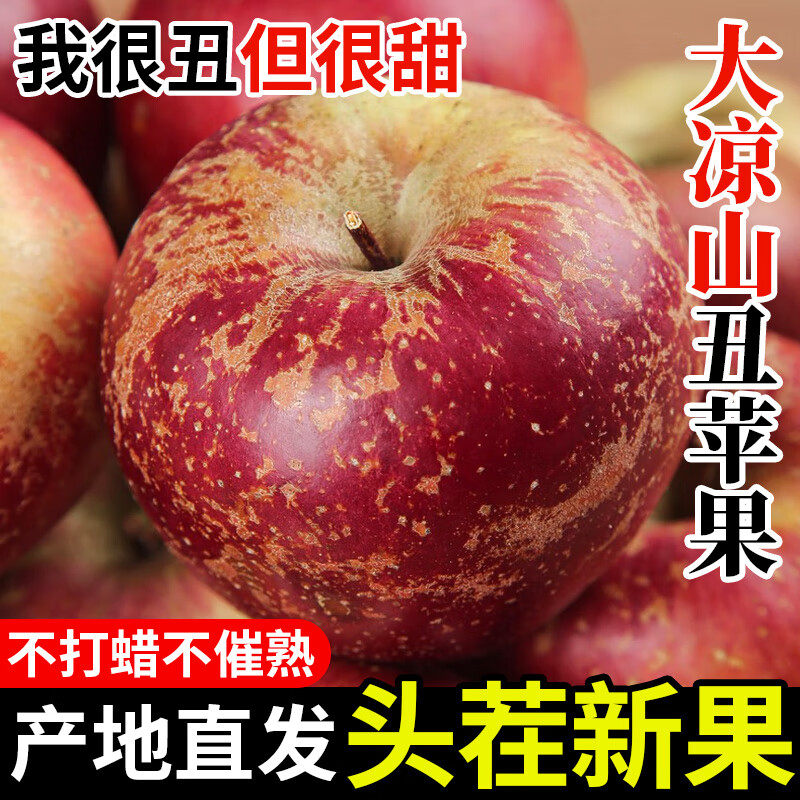 大凉山丑苹果9斤新鲜水果当季青盐源红富士冰糖心平果整箱包邮,水产肉类/新鲜蔬果/熟食,苹果,淘宝优惠券,粉丝福利购,淘宝优惠卷