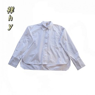 男女纯棉宽松松弛感衬衫 极简风廓形设计长袖 白衬衫