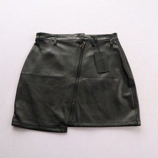 真皮皮裙女高腰A字半身裙酷感简约风黑色短裙A1