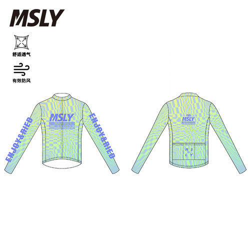 MSLY 迈赛力男女款赛博印花骑行服气动长袖舒适透气户外骑行上衣