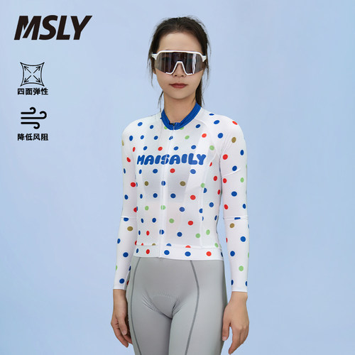 MSLY波点长袖骑行服舒适透气