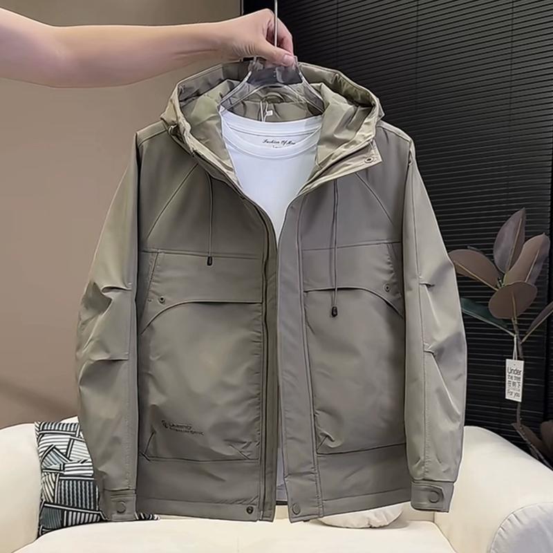 2024秋冬新款男士连帽夹棉外套