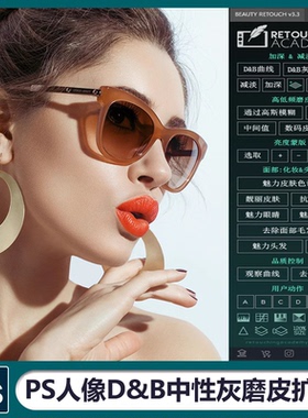 【89】RA Beauty Retouch 人像中性灰磨皮D&B高低频磨皮美肤插件