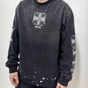 Saint × West Coast Choppers西海岸长袖体恤洗水做旧男女同款潮