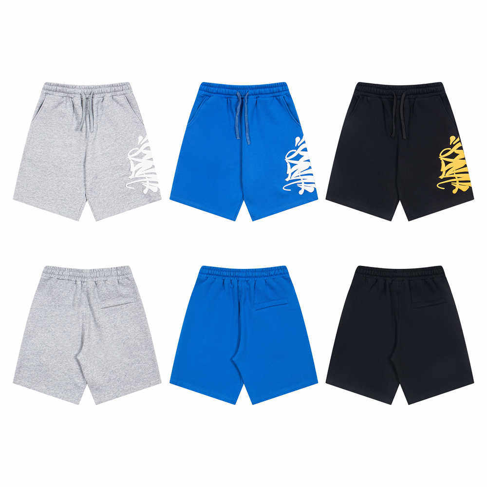 SYNA WORLD美式发泡字母印花男女同款高街宽松纯棉休闲裤潮牌短裤