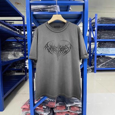 GRAILZ PROJECT GR SS25复古dirtyfit脏染水洗炒色黑磨破T恤短袖