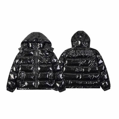 Trapstar秋冬新款亮面PU皮衣加厚羽绒棉服连帽外套男女亮面棉衣潮