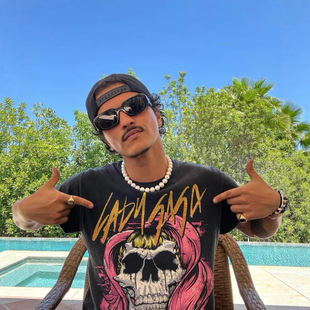 火星哥同款LADYGAGA演唱会骷髅欧美明星周边短袖T恤男女同款百搭