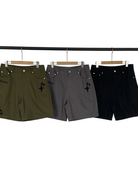 broken planet春夏刺绣LOGO潮流嘻哈宽松休闲短裤男女工装五