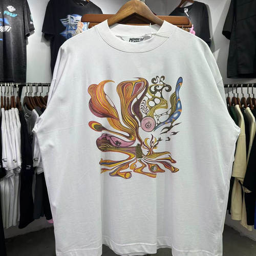 HOUSE OF ERRORS真理之眼抽象珊瑚眼睛印花宽松休闲男女短袖T恤夏