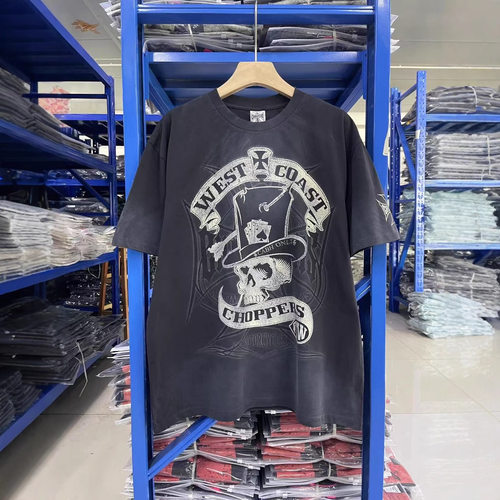 25SS West Coast Choppers Skull vintage美式短袖高街男女休闲潮