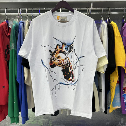 Gallery Dept THEME PARK TEE长颈鹿闪电印花休闲男女短袖体恤夏