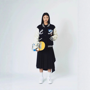 Broken Moon美式秋冬重工刺绣钉珠棒球服夹棉夹克潮牌外套男女款