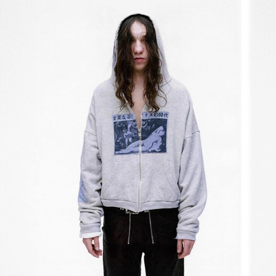 ENFANTS RICHES DEPRIMES Assemblage图案印花拉链连帽衫男女款潮