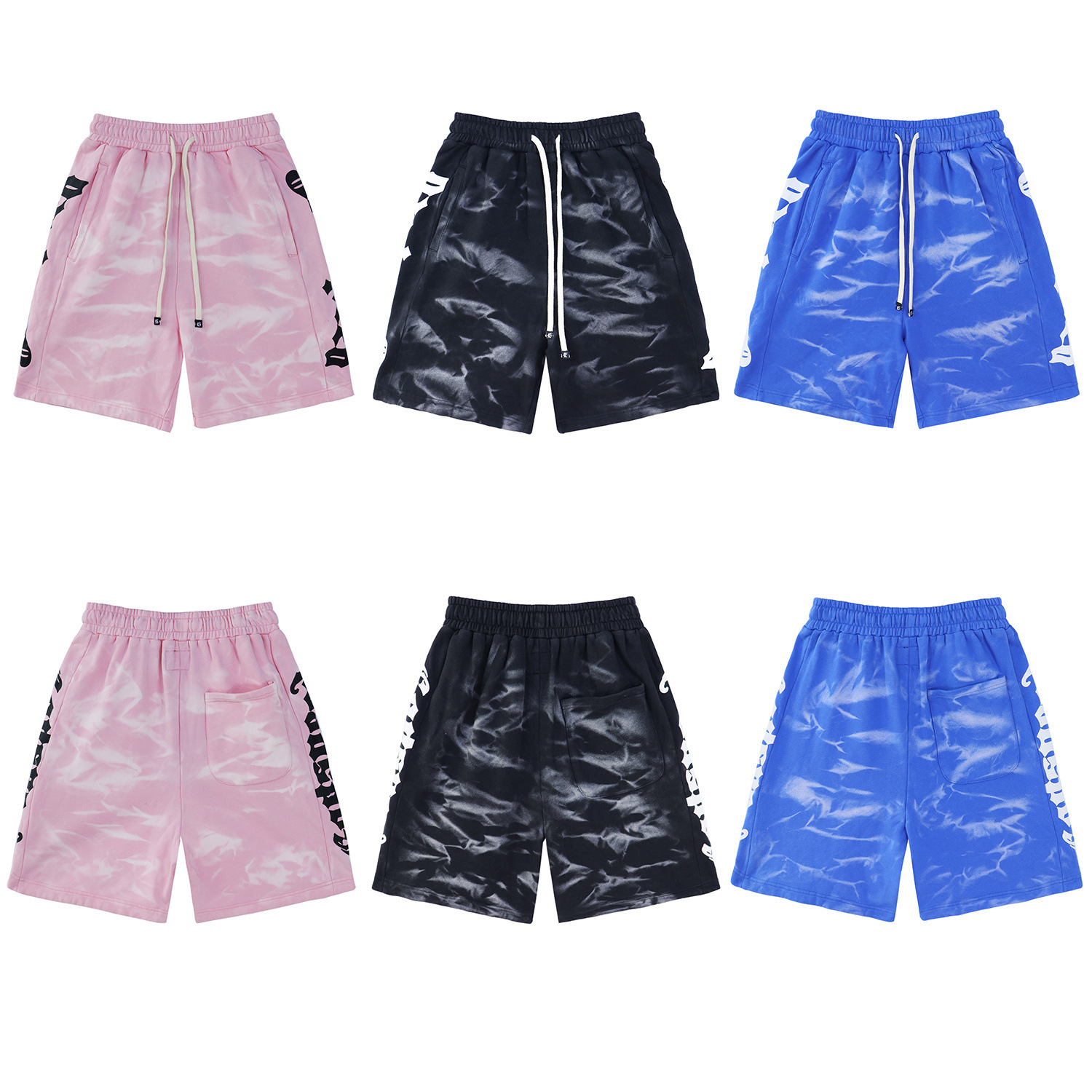 美潮Godspeed印花高品质双纱休闲潮牌洗水做旧短裤五分裤男女同款