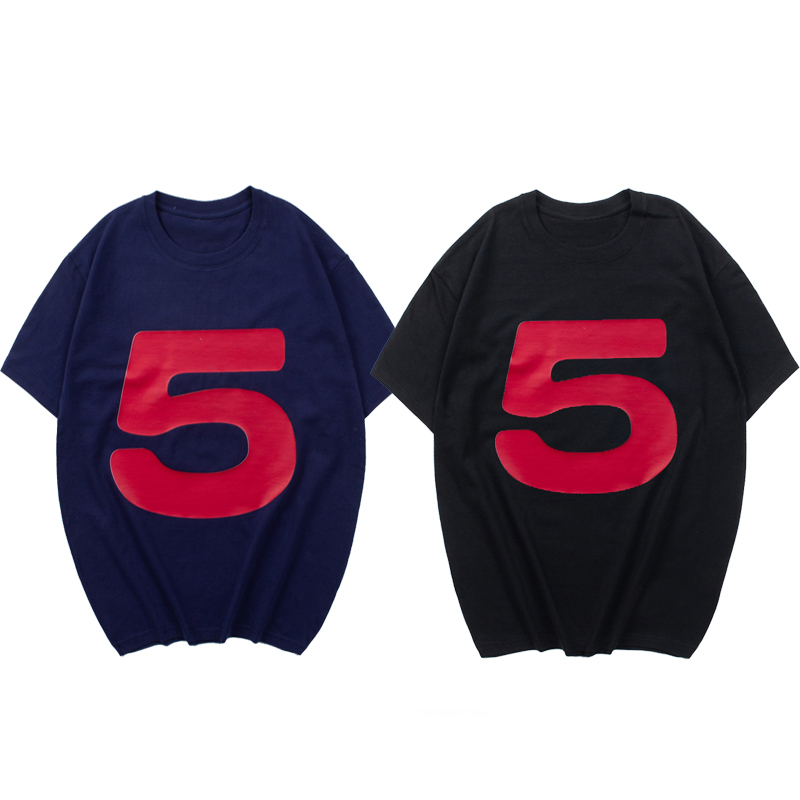 新品Sp5der worldwide 555555 TEE 大5数字印花休闲短袖T恤男女夏
