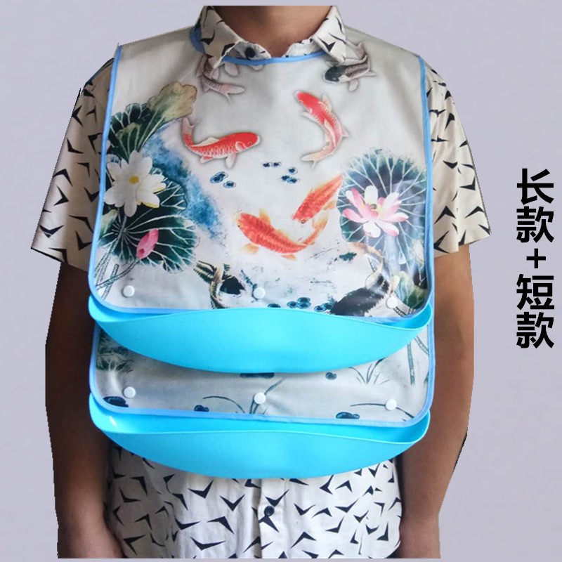 老年人饭兜老人吃饭用的围兜大人专用成人围嘴防水口水兜儿童兜兜