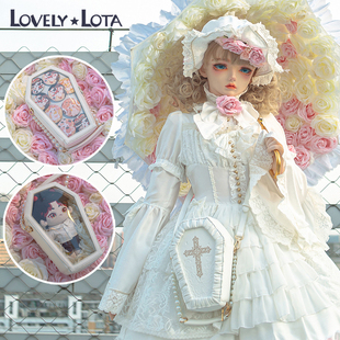 LovelyLota原创棺材包亚文化PU辣妹哥特辣妹棺材棉花娃娃痛包斜挎