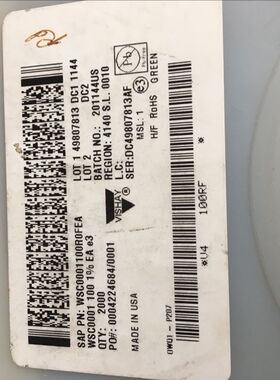 WSC0001100R0FEA 贴片电阻2515 1W 100R WSC0001全新原装