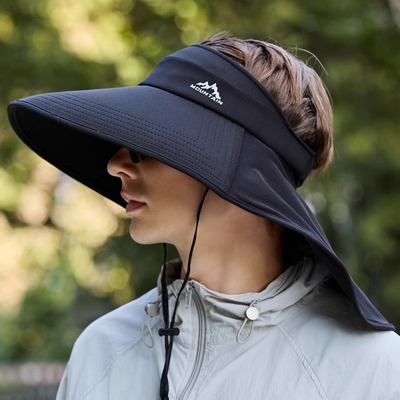 夏季遮阳帽子男士大头围防晒帽防紫外线太阳帽大檐登山渔夫帽男款