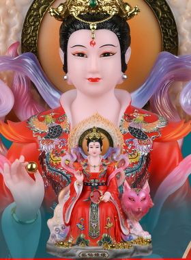 红胡家太奶胡娘娘九尾胡九姐胡九姑娘胡秀英掌堂教主神像摆件重体
