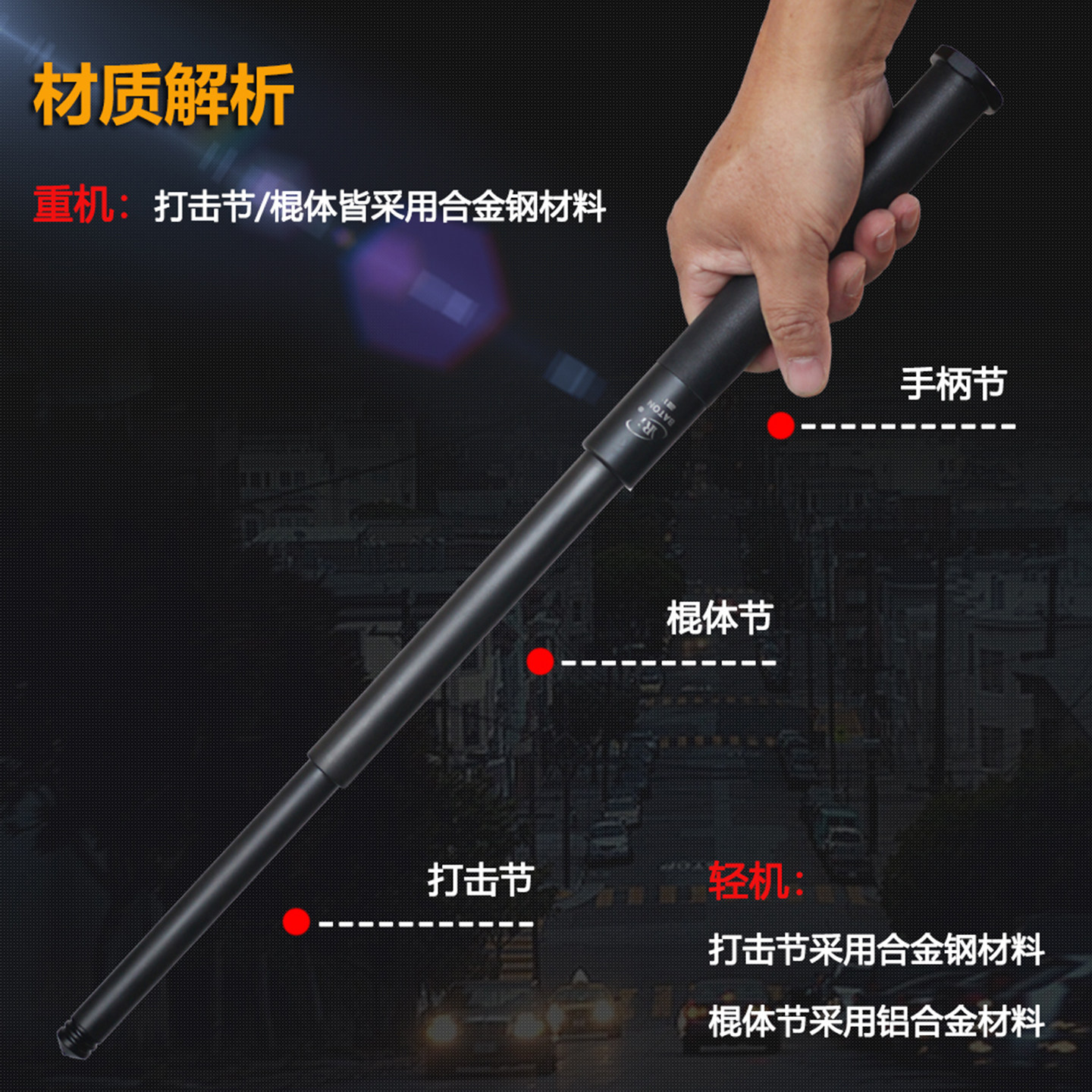 便携防身甩辊棒YRG甩棍机械甩棍图片