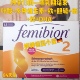 德国叶酸Femibion2阶段DHA 叶酸 碘怀孕13周起孕妇母乳含碘84天量