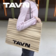 撞色线条logo购物袋纸袋循环使用小中大 单拍不发 渐变黄 TAVN