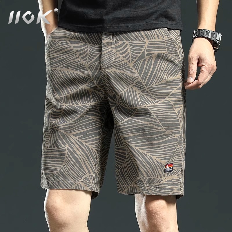 IIOK休闲纯棉短裤男夏季