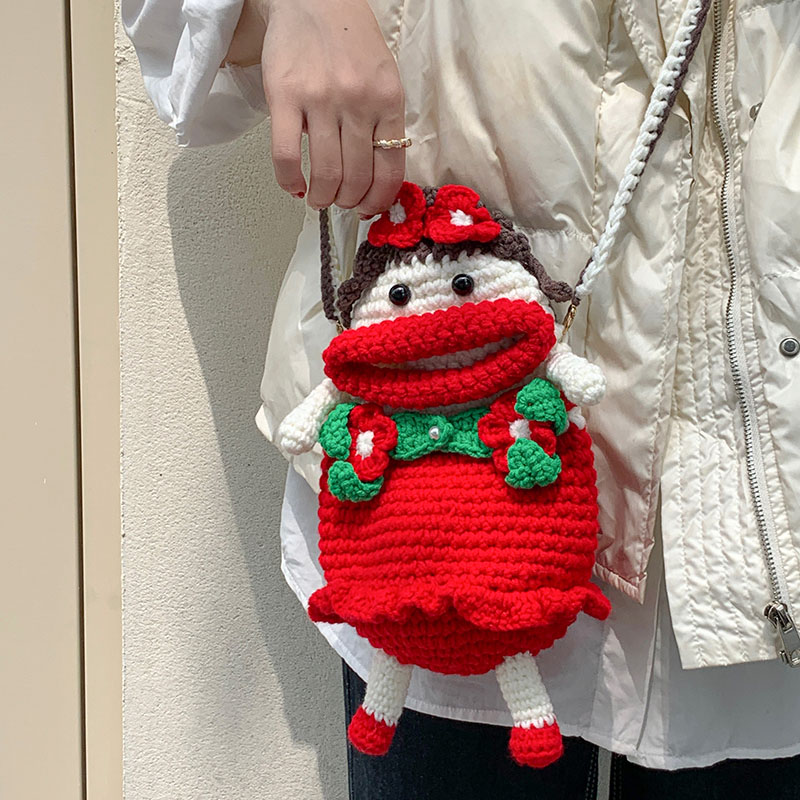 香肠嘴手工编织包包diy材料包