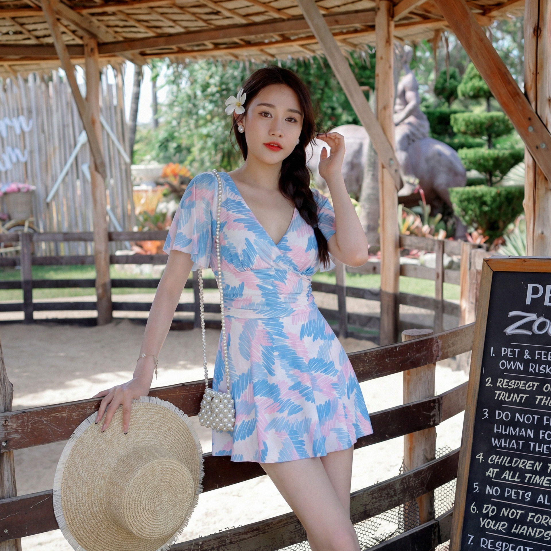 奇海新款中老年妈妈款保守泳衣女连体裙式显瘦泡温泉加肥加大泳装