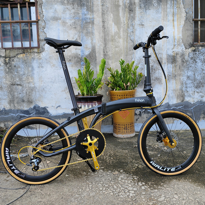fnhon风行20寸铝合金新款海豚架LDG2018碟刹 折叠自行车内置油碟