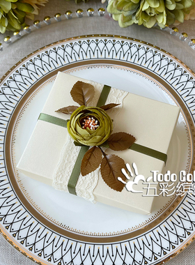 则礼 网红结婚喜糖盒空盒 小清新婚礼糖果盒子绿色可放烟免折叠